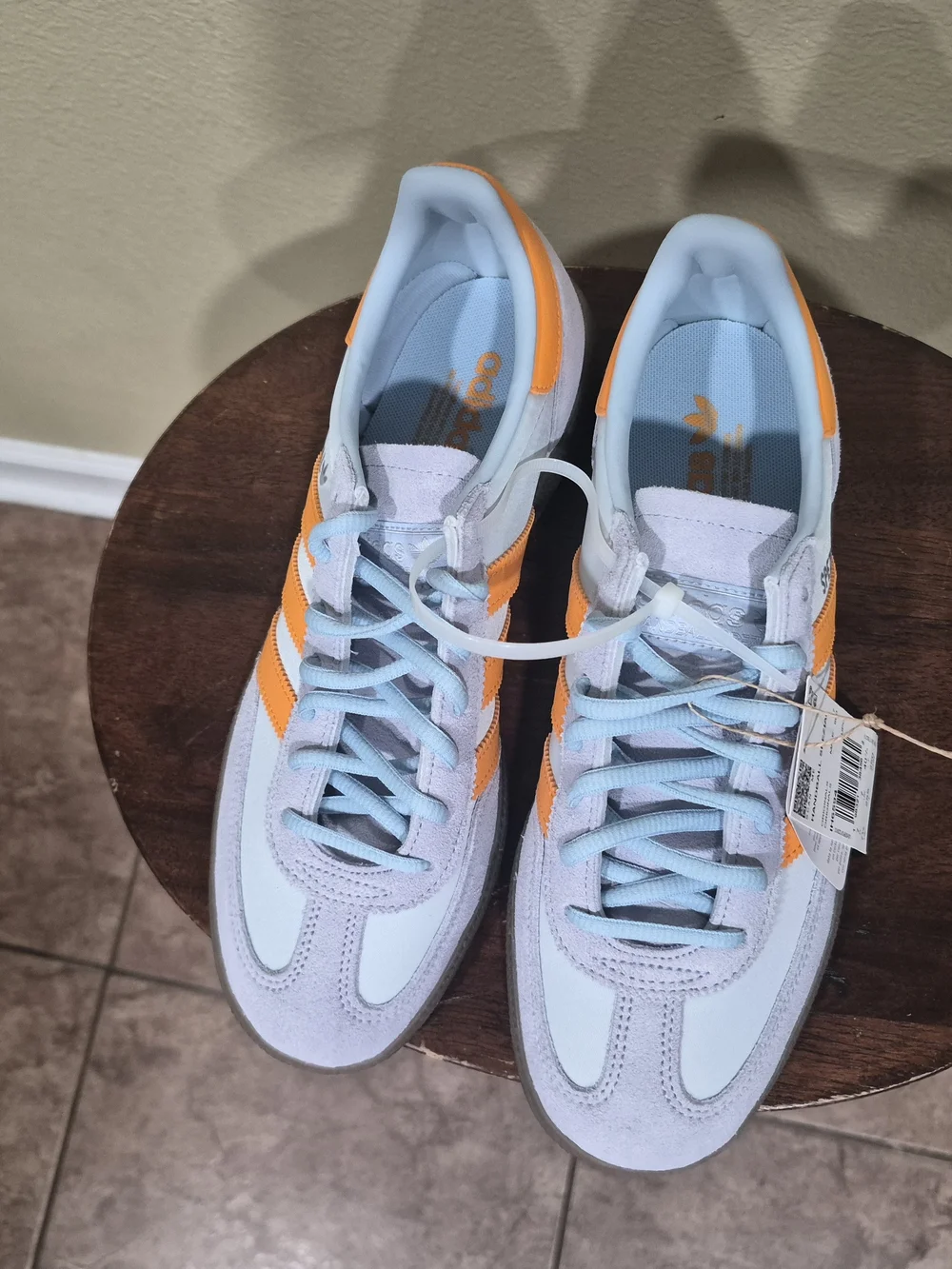 Adidas Men's Handball Spezial Blue/Tangerine/Gum Size 7.5